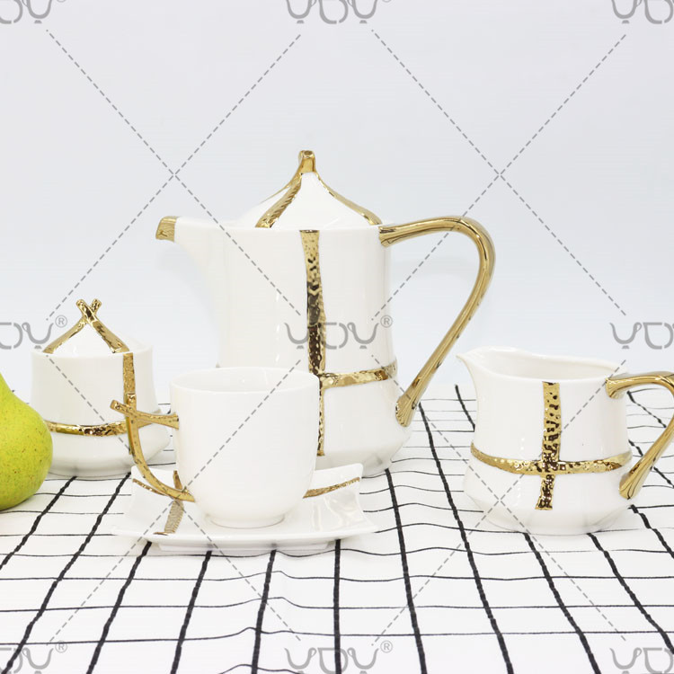 luxury design ceramic coffee modern ceramic tea set made in china