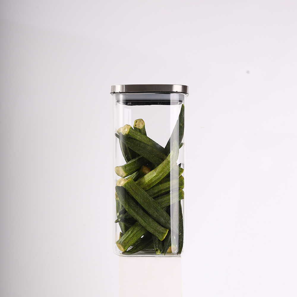 Diameter100mm SS Lids Square Shape GlassJars