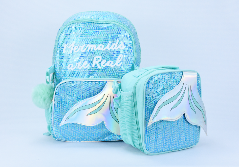 3D animal lovely sequins school bag children backpack with lunch bag