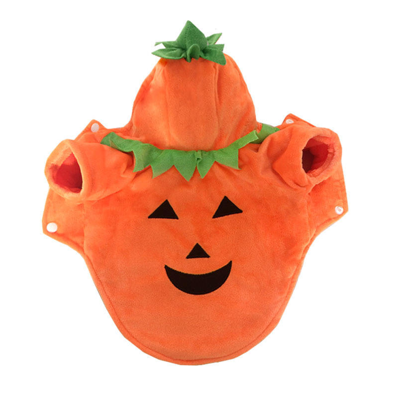 Factory Wholesale Pet Clothing Orange Pumpkin Shape Dog Clothes Halloween Costume Pet Dog Hoodie