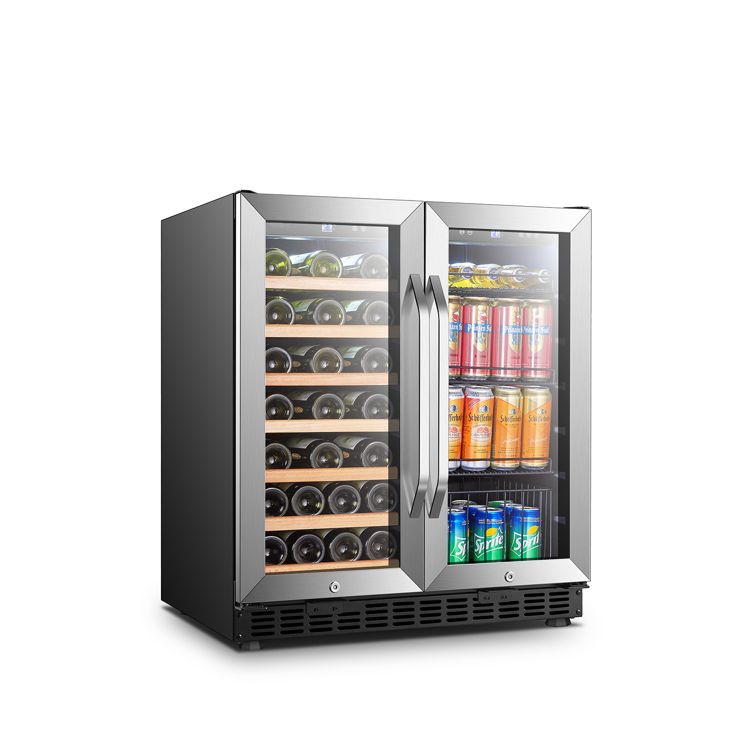168L Compressor Fan Cooling Side by Side Wine&Beverage Cooler