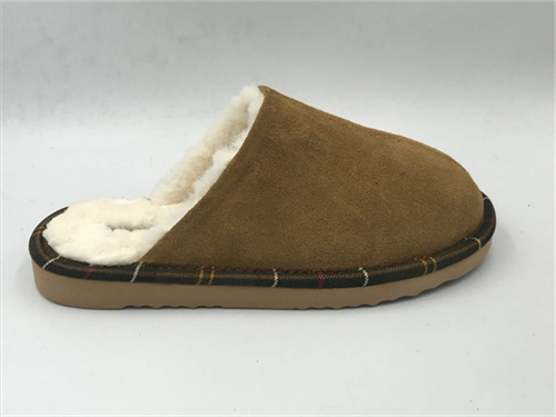Sheepskin Mule/Fake fur Slip on Winter Bootie Water-Resistant Sheepskin slippers Cow Suede
