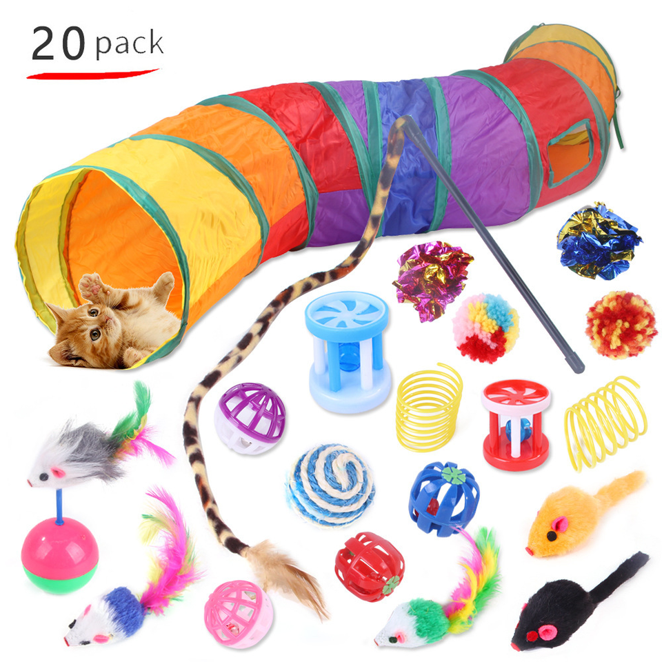 Hot Selling Rainbow Cat Interactive Tunnel Toys Foldable and Easy to Carry Cat Outdoor Toy