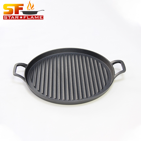Round Grill Cast Iron Pan