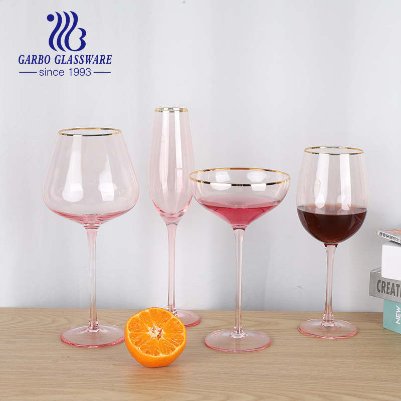 Wine Glass Wholesale Pink Goblet Large Handmade Crystal Red Wine Glass Single Cylinder Gift Box