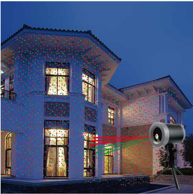 Single green meteocic shower laser light