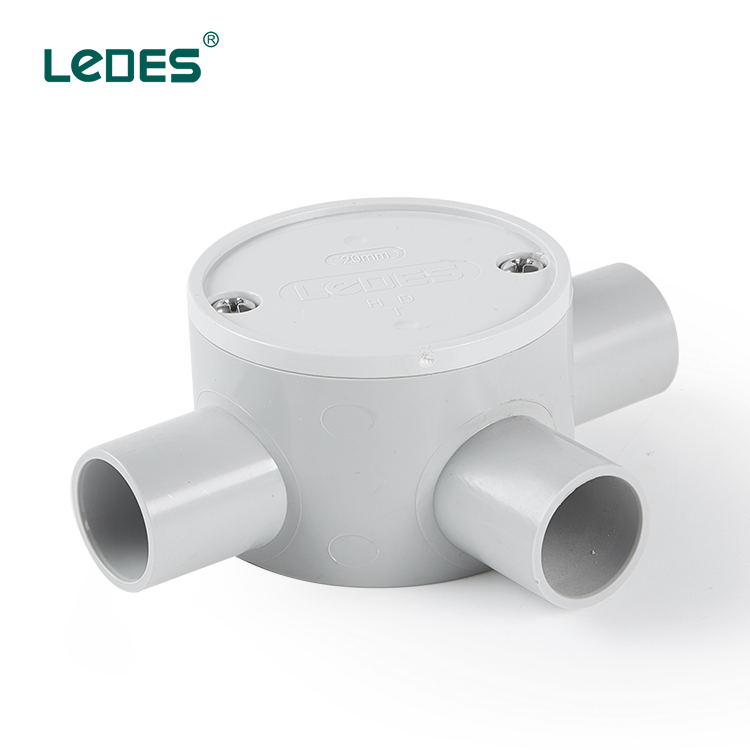 Ledes LSZH Electrical Junction Box Outdoor Switch Boxes 2 Angel Way Shallow - Grey