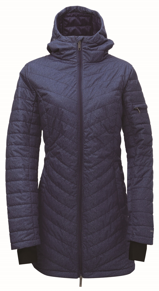 Hot Sale Ladies Fixed Hood Fake Down Long Jacket