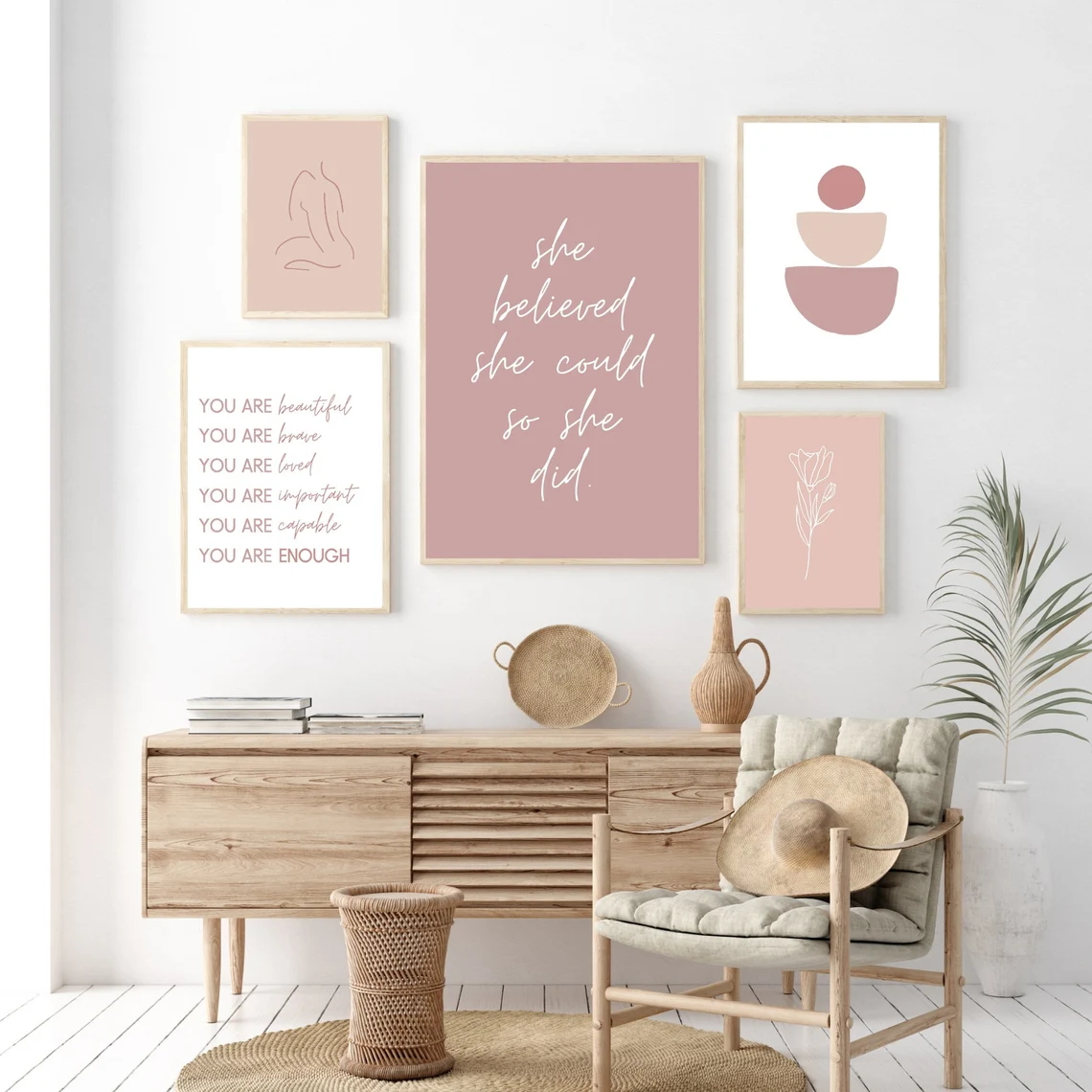Morandi color multi-spelled abstract hanging painting