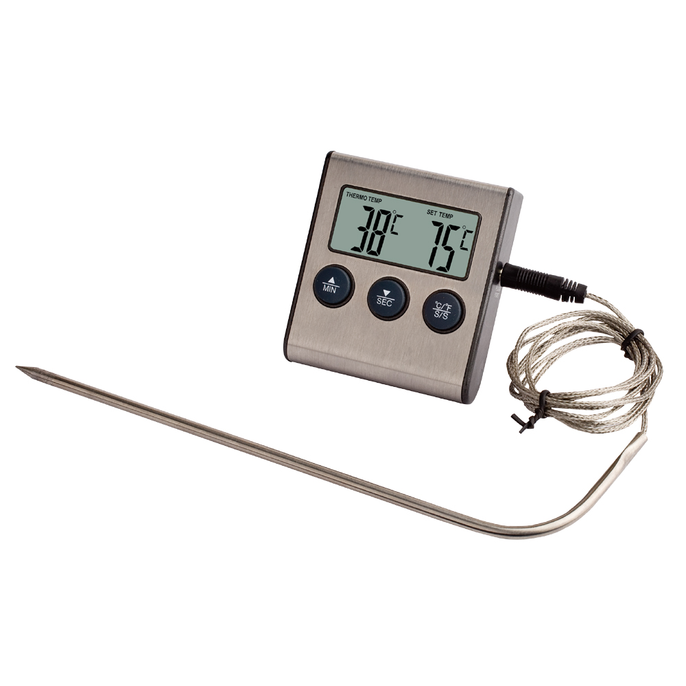 BBQ cooking thermometer with timer and backlight ET921