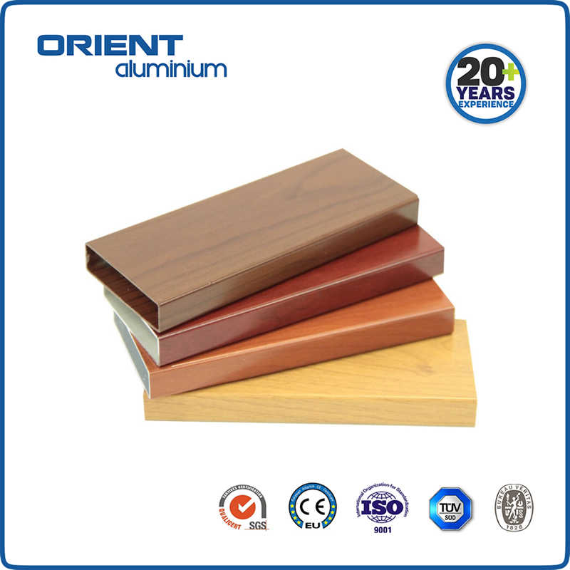 wholesale aluminum profiles wood color alumino extrusions tube for fence gate