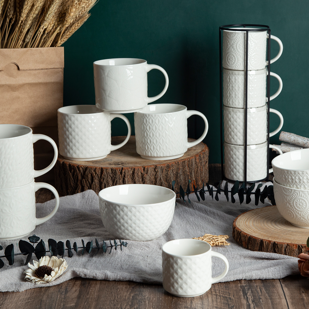 16oz/450ml Stackable Mug With Emboss