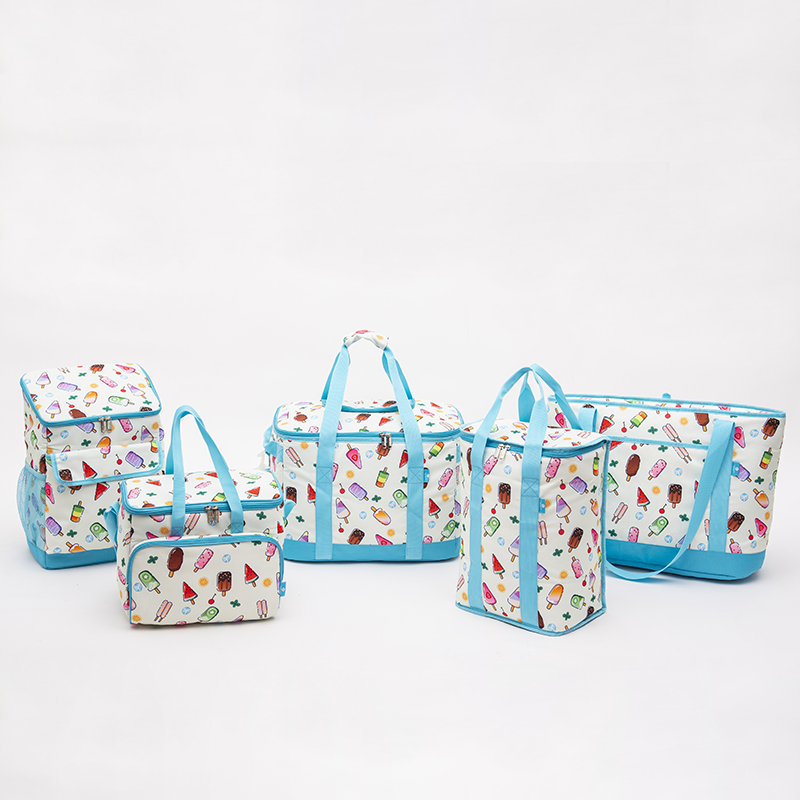 Ice cream pattern fashion large capacity lunch bag multi-function cooler bag
