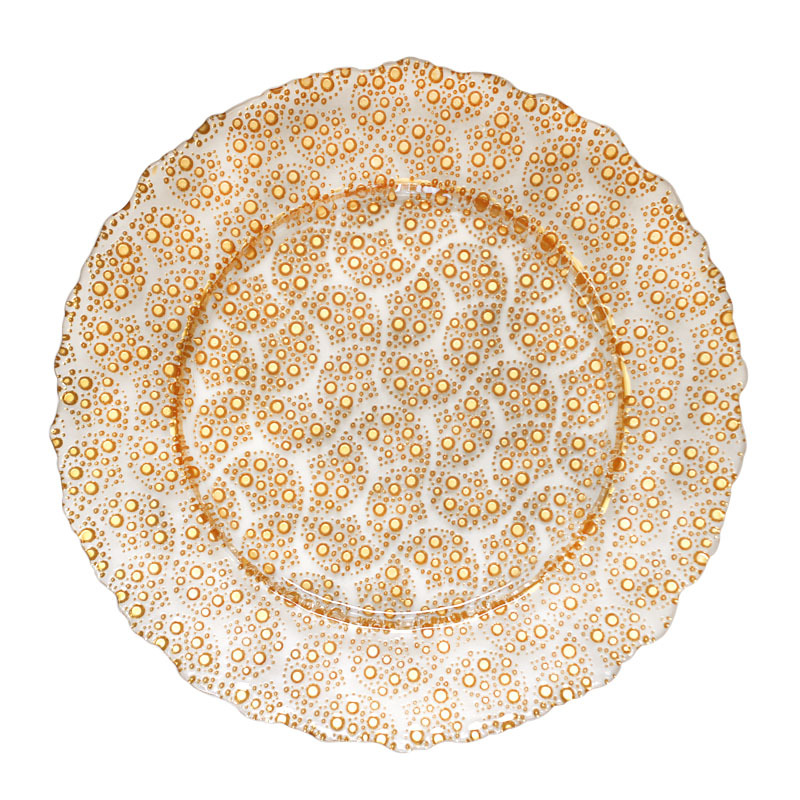 Raindrop colored glass Western Dinner Plate charger plate