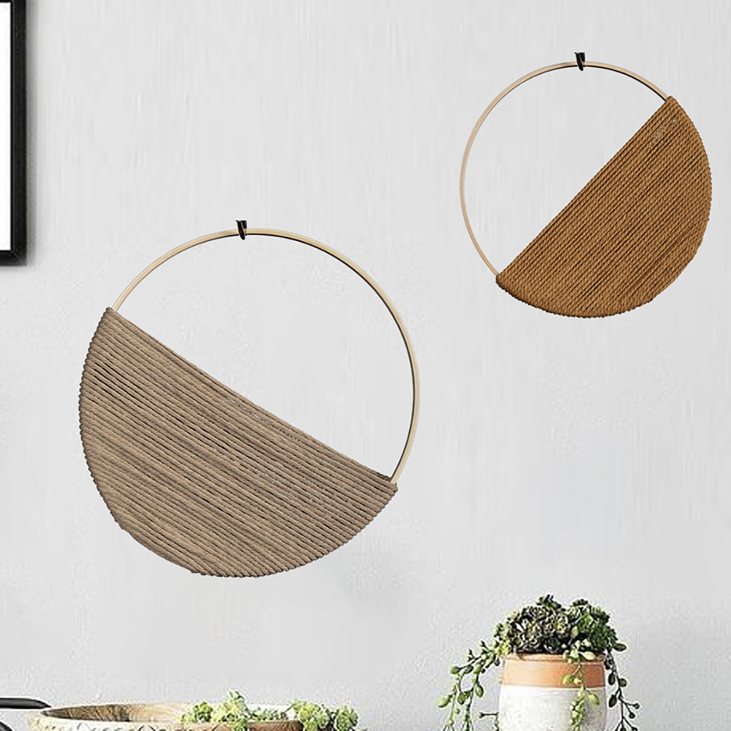 01 Macrame Dream Catcher Handmade Boho Wall Hanging Art Decor Baby Shower Dreamcatcher Mobile Small Wall Handing Decor Mini Hand Woven Decoration