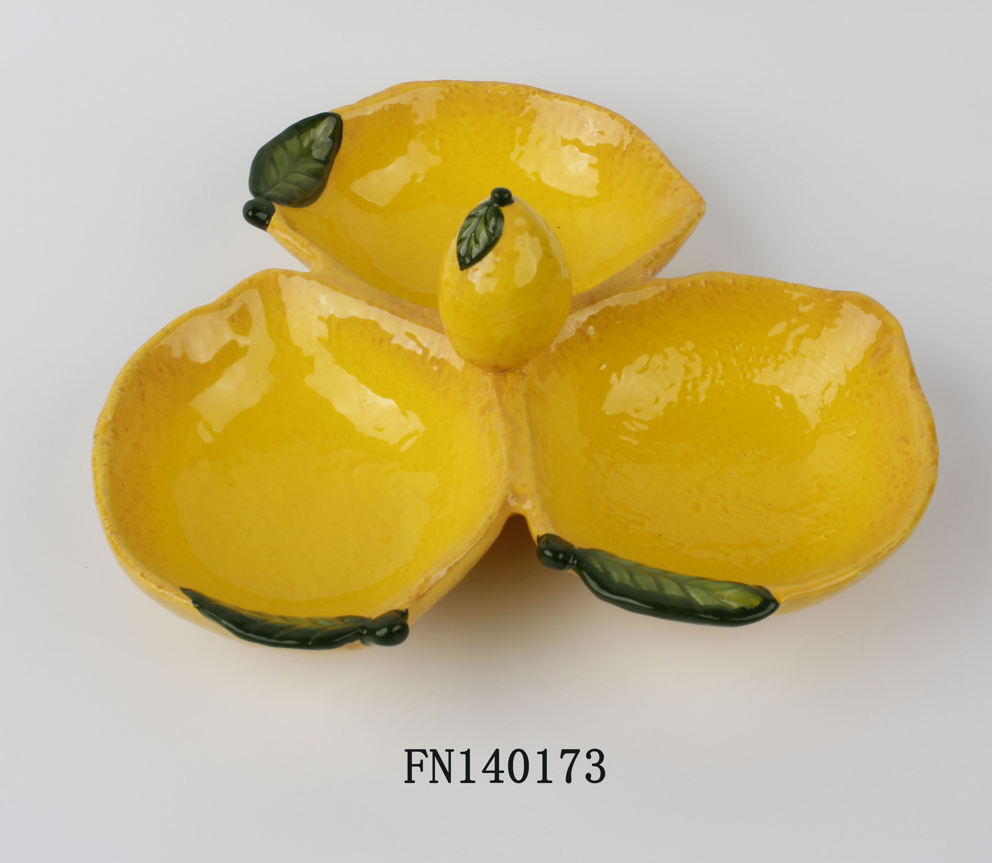 Ceramic lemon 3 section plate
