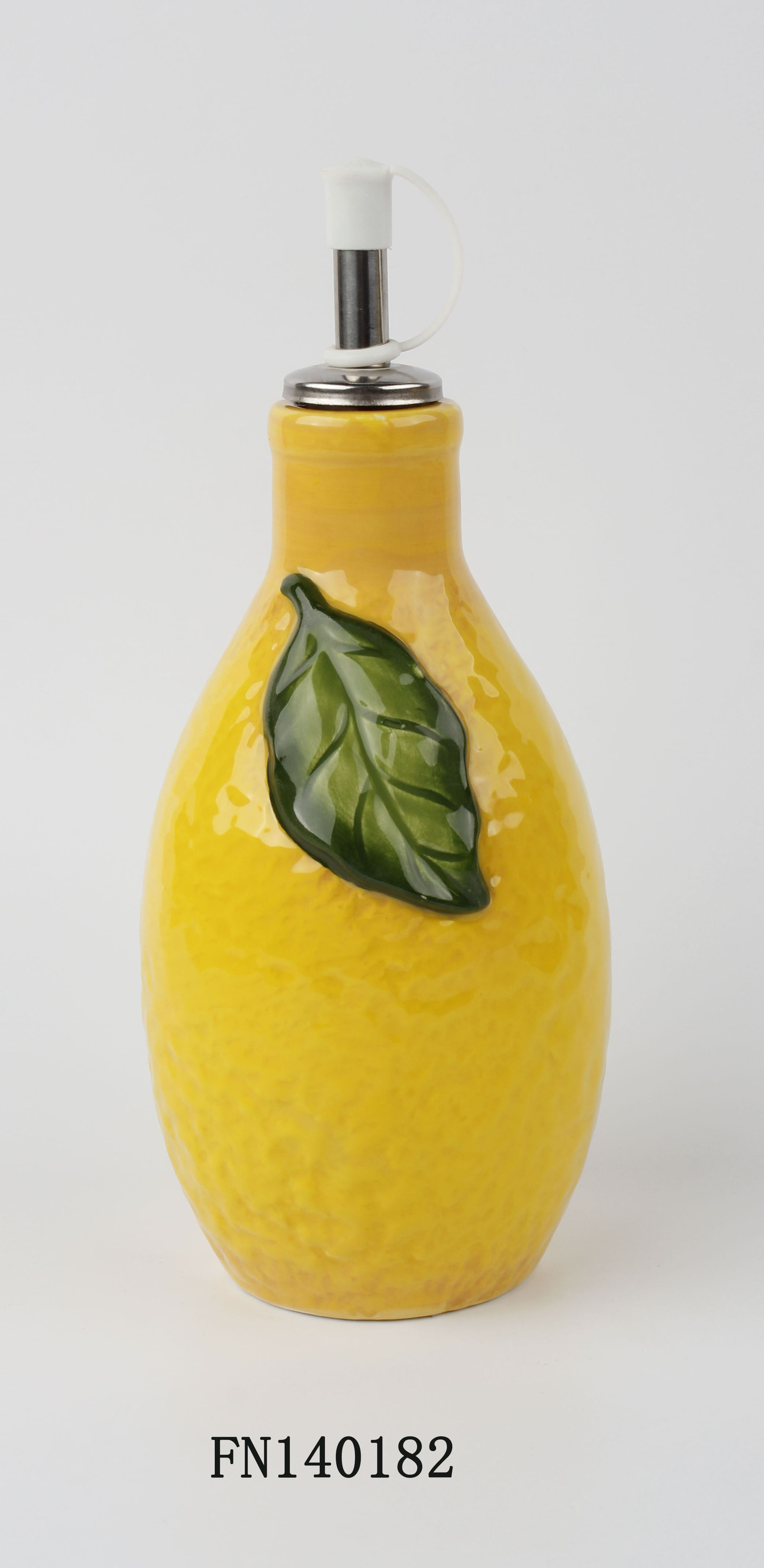 Ceramic lemon oil bottle