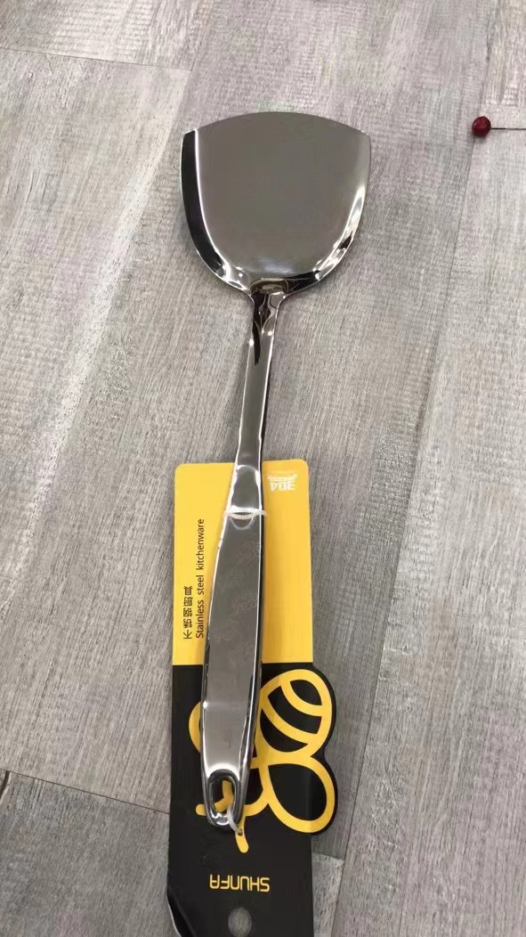 Stainless steel cooking shovel with hollow handle