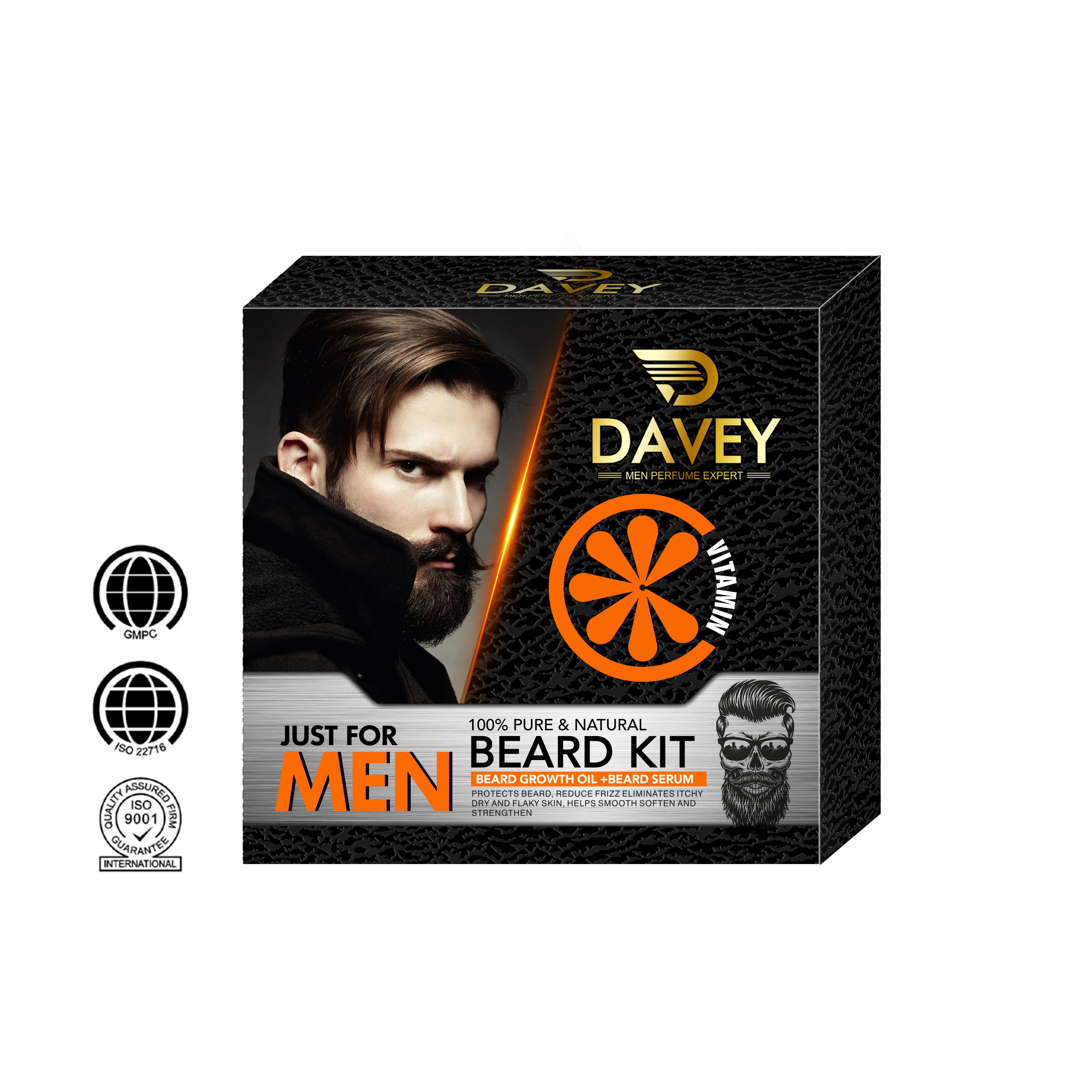 DR.DAVEY Men Beard Kit(Beared Growth Oil + Beard Serum)
