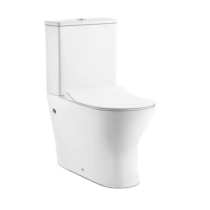 KZ6651 Two Piece Toilet, P trap, Rimless