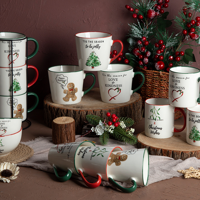 Christmas new bone china with decal mug