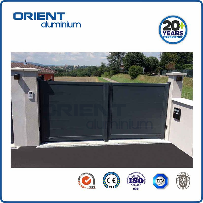 Decorative Aluminium Industrial Metal Driveway Gate, Nice Looking Swing Gate Aluminum