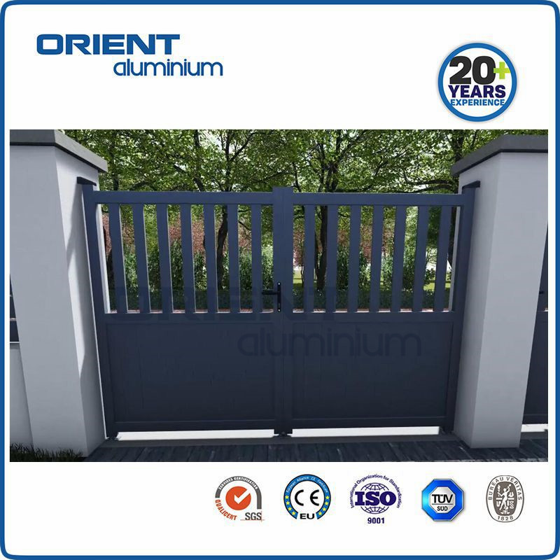 2022 Customized Decorative Courtyard Entrance Aluminum Fence Gate Driveway Swing Gate