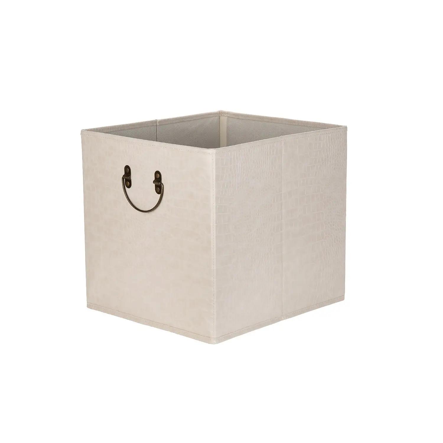 Faux Leather Storage Bin