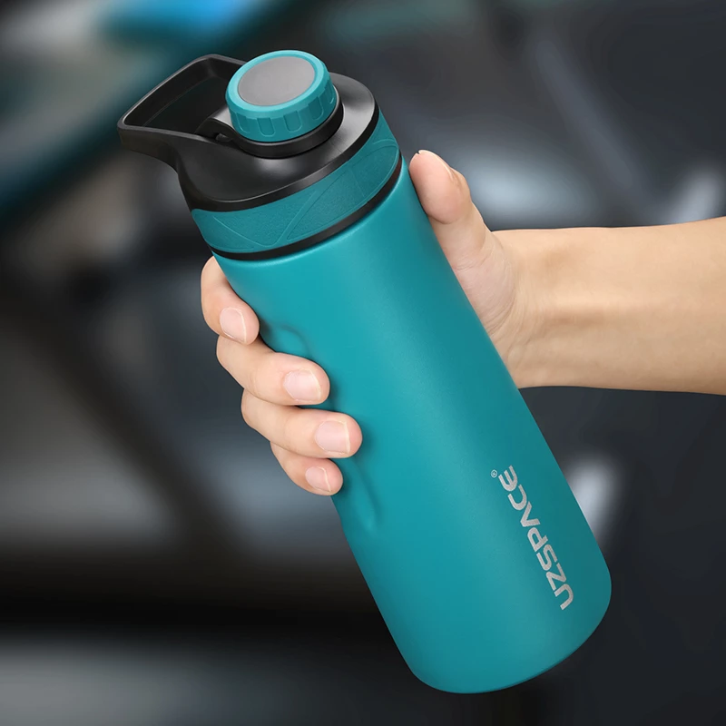 UZSPACE 570ml sport travel metal insulated stainless steel thermos flask water bottke with handle