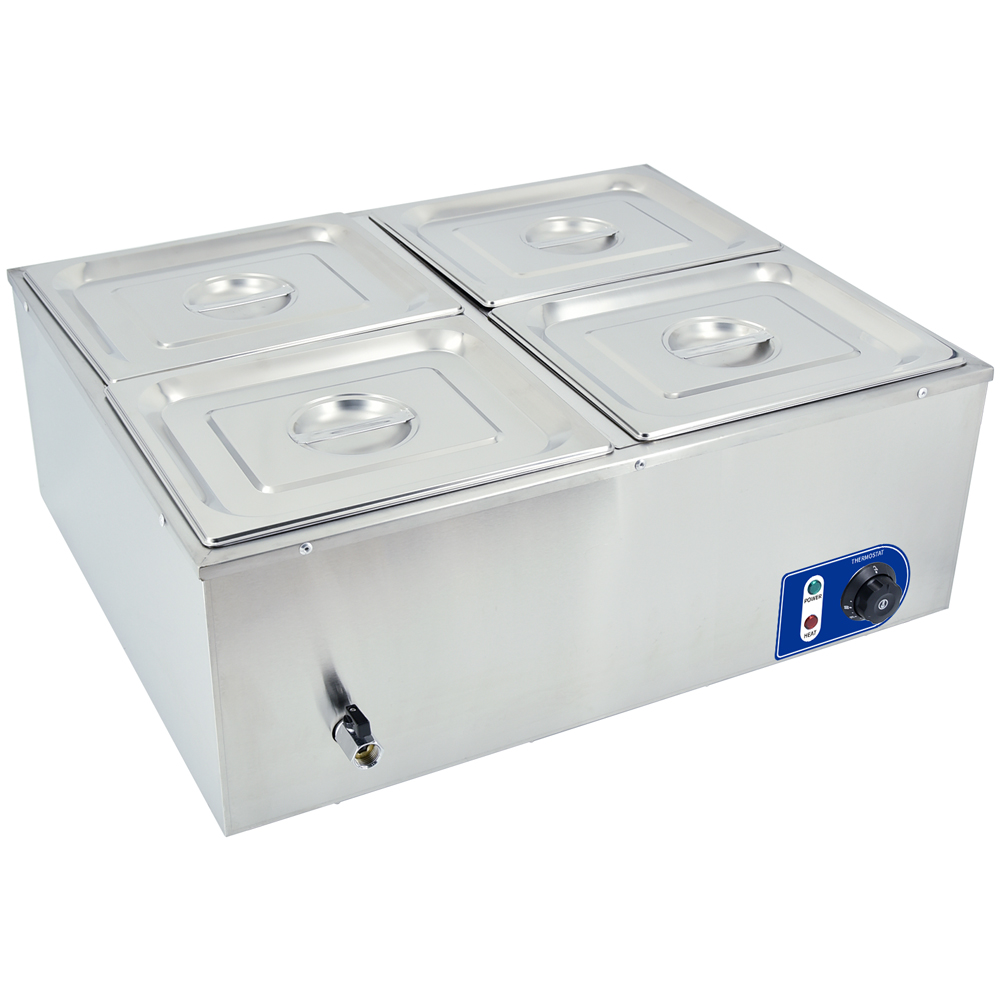 1/2 GN 4 pans stainless steel food keeping warm electric bain marie