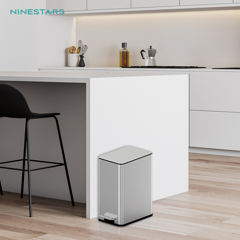 ninestars feet touch trash can stainless ste