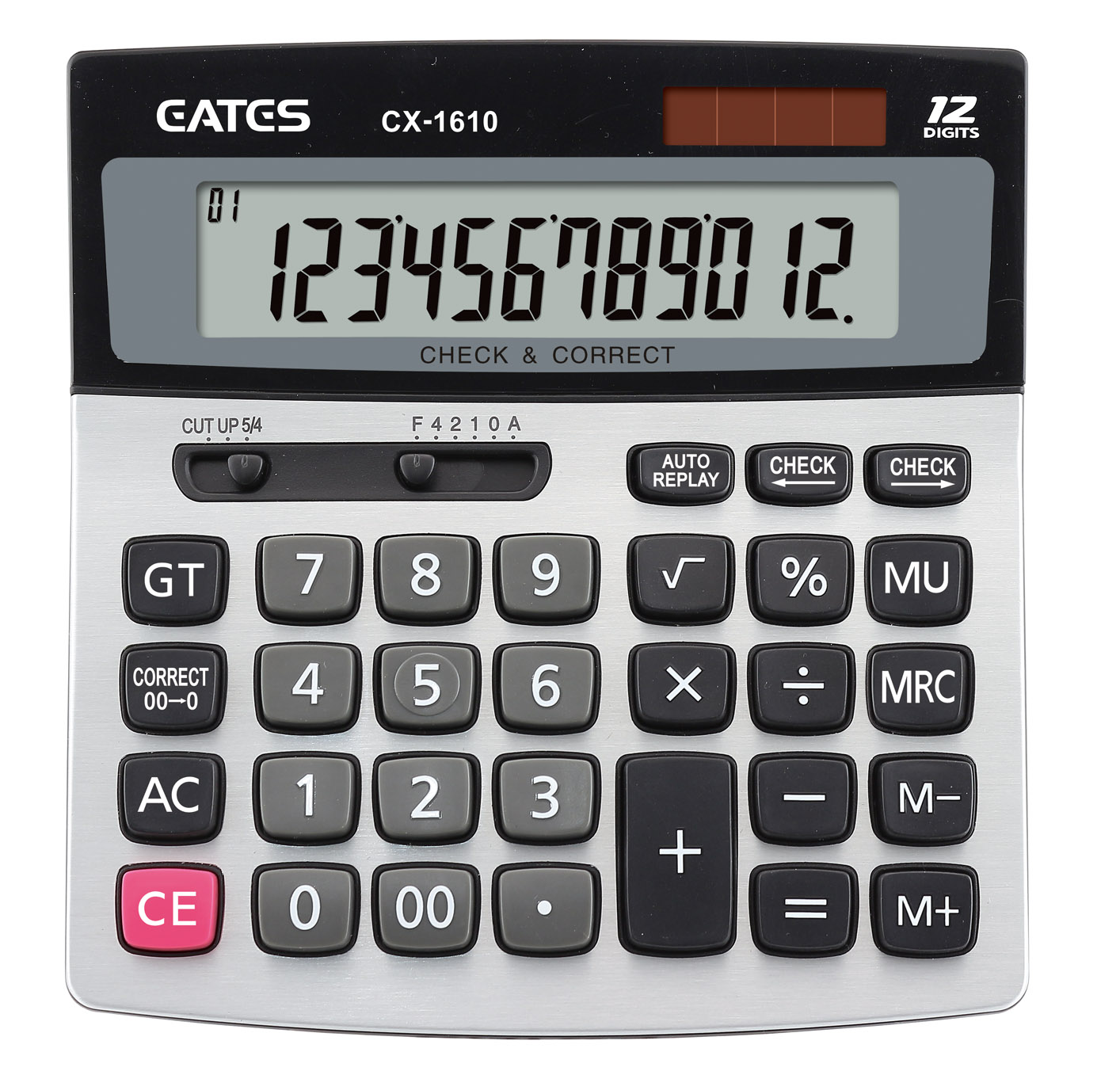 Dual Power 12-Digits Electronic Calculator 112 Steps Check & Correct Desktop Calculator