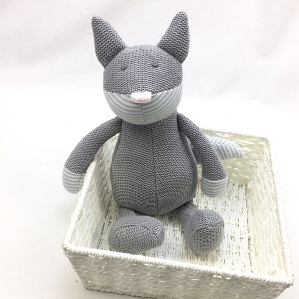 ODM OEM Manufacturer Stuffed Grey Fox Baby Toy Bed Sleeping Animal Toy Factory Custom EN71