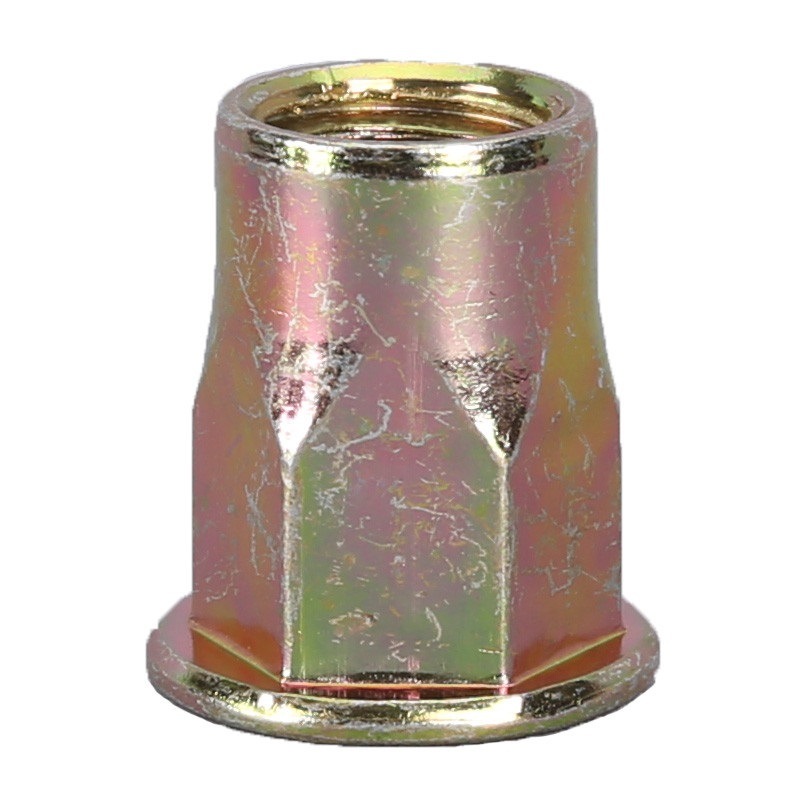 Flat Head Full Hex Body zinc plated rivet nut For sheet matel