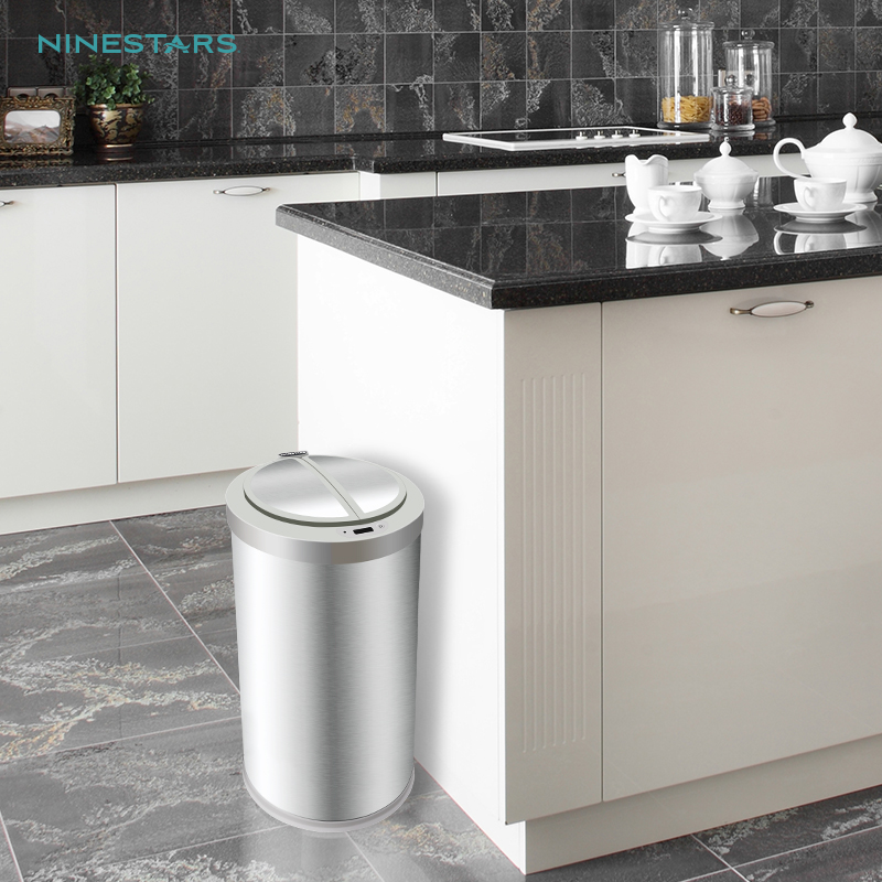Ninestars sensor trash can trash can stainless steel