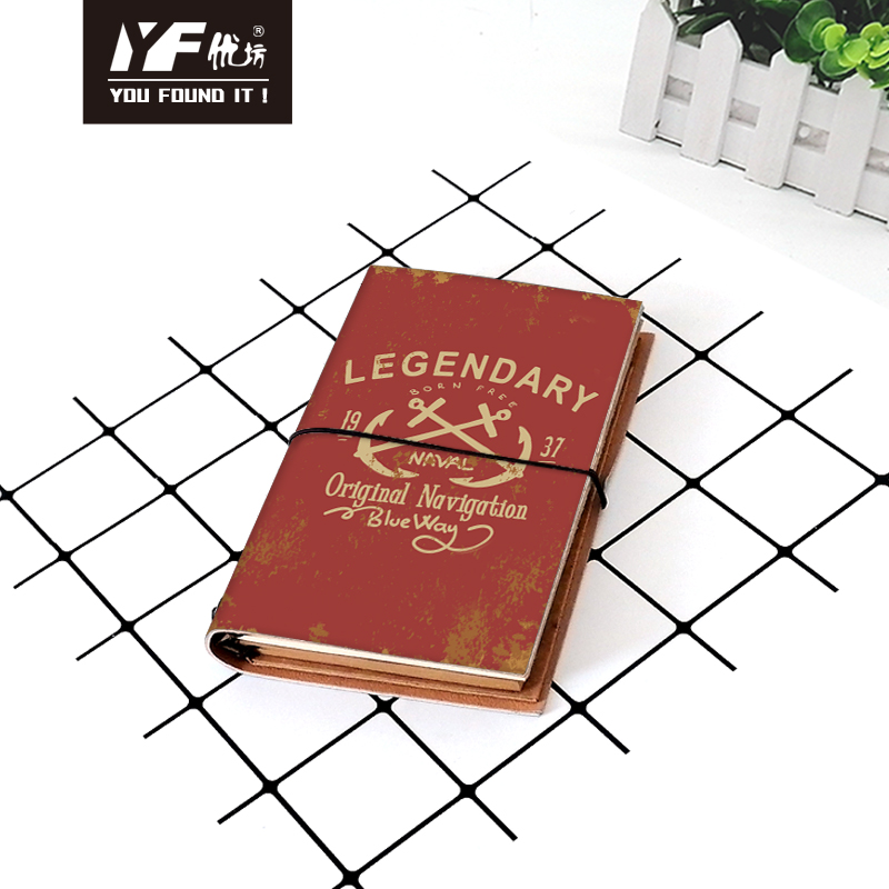 Retro style cover strap PU notebook