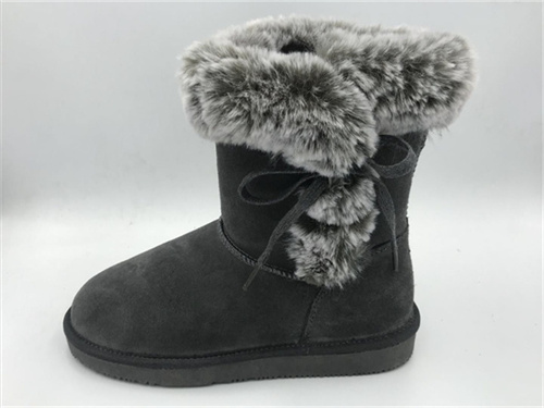 Fashion Sheepskin/Fake fur Snow Boot Winter shoes Water-Resistant Bows