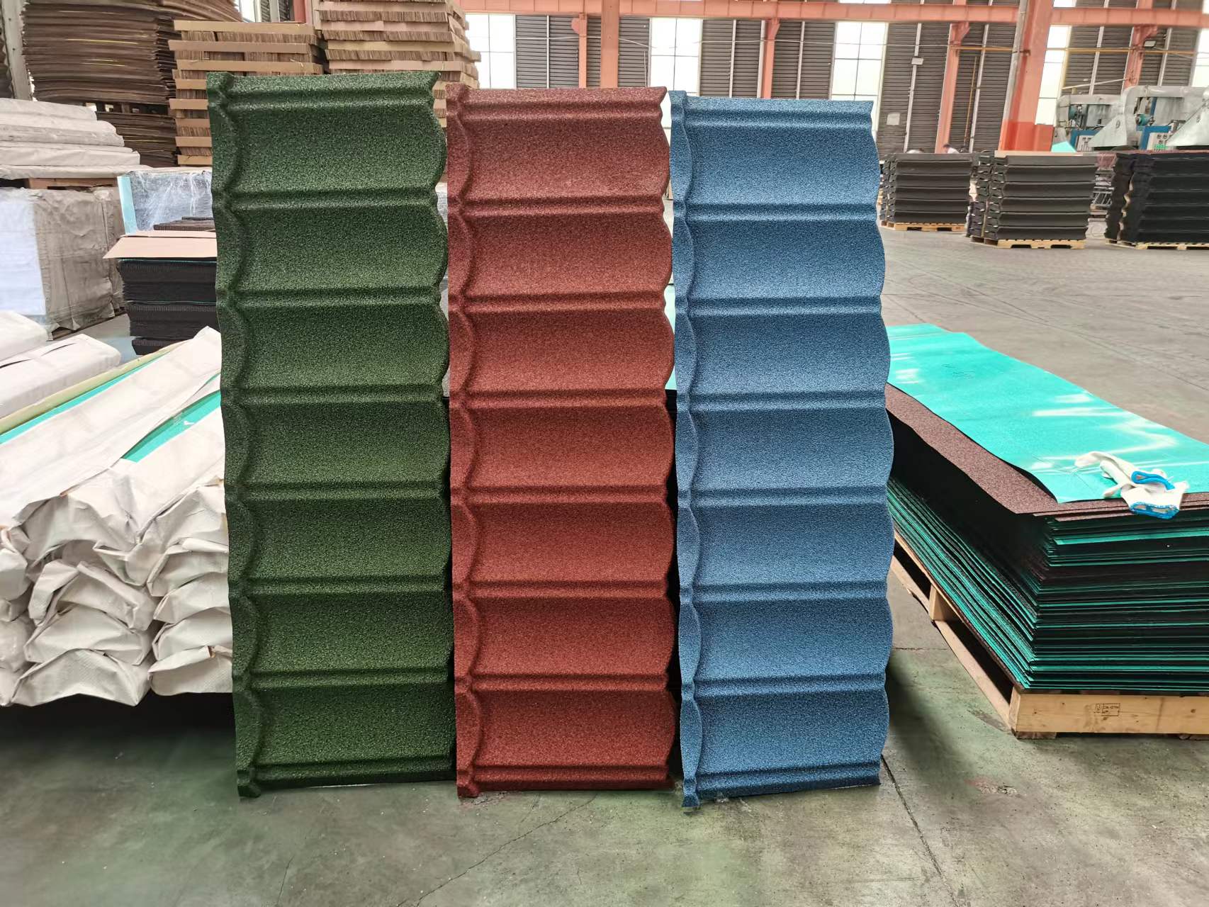 stone coated metal roof tile-classic tile with middle line