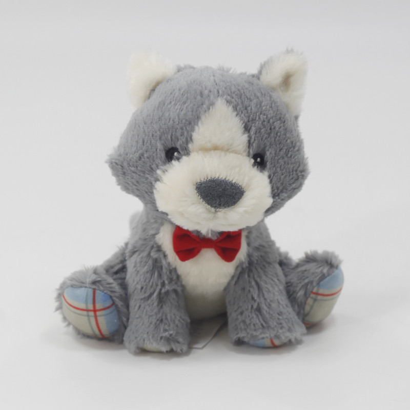 Red bow tie gray Husky
