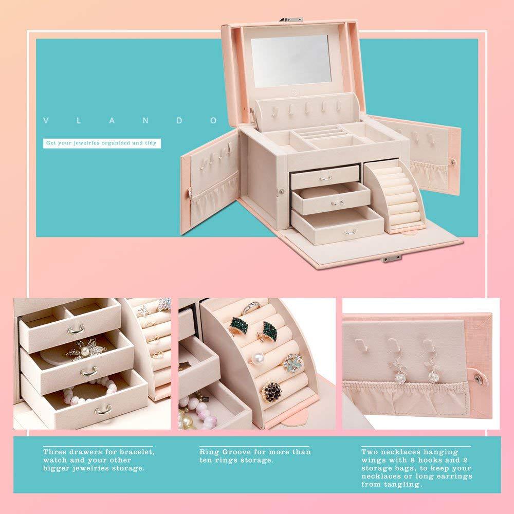 Large capacity wooden jewelry storage box jewelry packaging box jewelry box