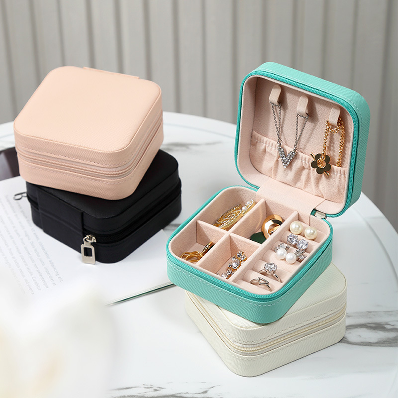 Simple ins Macaron Color Jewelry Storage Box Travel Earnail Necklace Ring Storage Jewelry Box