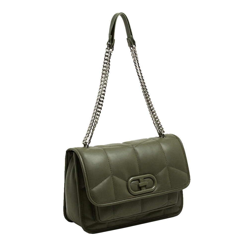 Diamond chain strap crossbody square bag