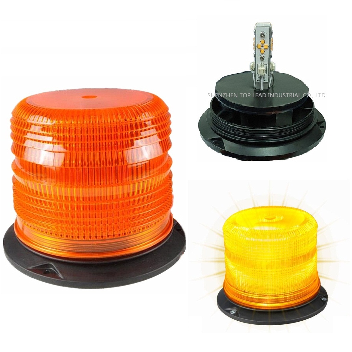 NEW Super Bright Yellow 16 pcs power LED Warning Light LED Strobe beacon aluminum Base