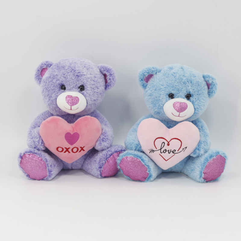 Teddy Bear Stuffed Plush Toy Holding Love Heart Soft Gift for Valentine Day