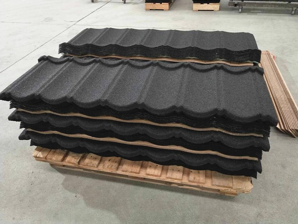 stone coated metal roof tile-classic tile with middle line