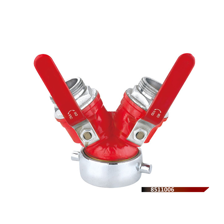 Slion Leader Line Siamese Fire safety Female Swivel Hose Inlet x Male Hose Outlet Brass