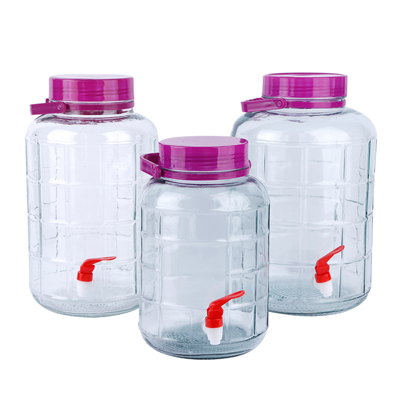 Hotsale Glass Barrel With Sealing Lid all kinds of size Clear Glass Pickles Beverage Jar