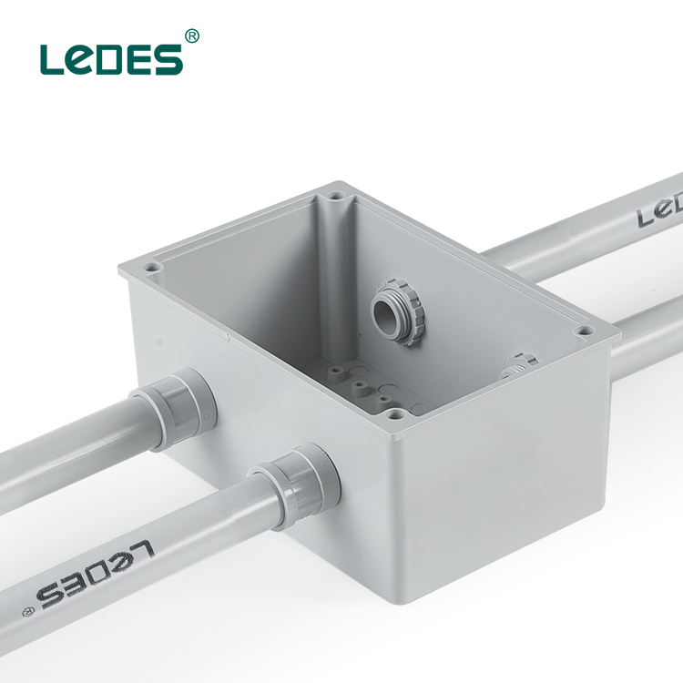Ledes 108*108*50mm LSZH Electrical Box Outdoor Shallow IP67 Adaptable Boxes for Conduit Pipe - Grey