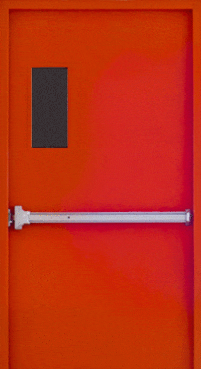 1000*2100mm 2 hour fire rated steel fire proof flush door with emergency exit painc bar