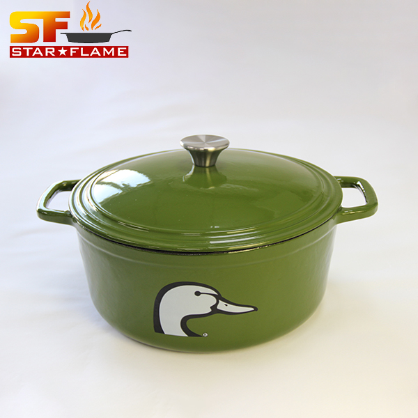 Enameled Cast Iron Covered Round Dutch Oven Pot